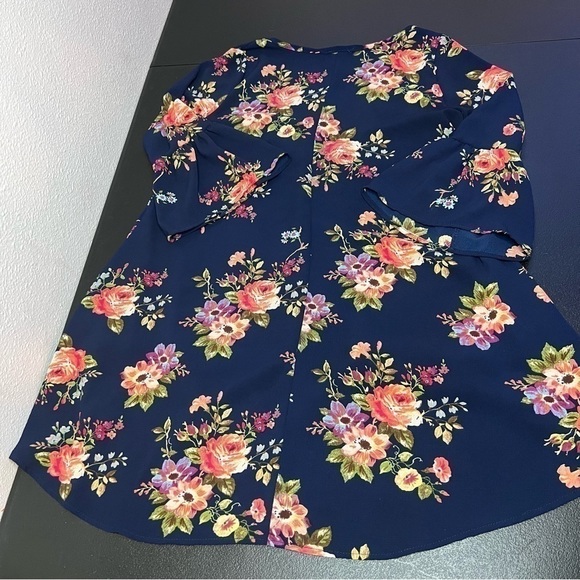 FLAMINGO Urban Navy Blue Floral Long Sleeve - Picture 4 of 4